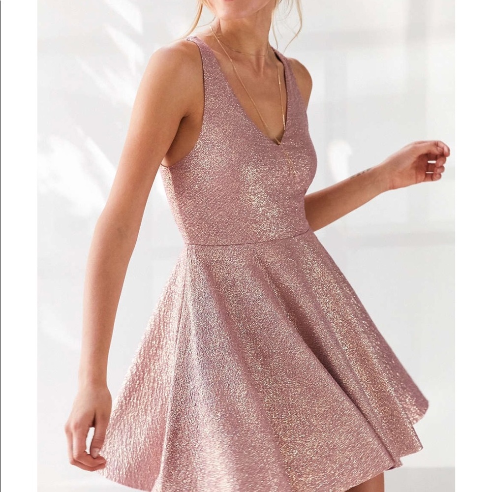 White flare sparkle dress